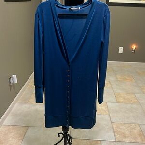 Ladies - Long Blue Cardigan